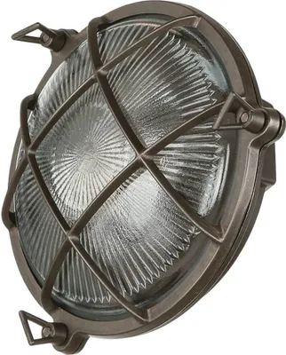 Produktbild von Außenleuchte Wand Ø 21 cm Schwarz Glas Messing E27 IP64 Maritim Wandleuchte außen Hof