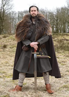 Produktbild von Mittelalter Kragelund Tunika Askur, langarm, olivgrün - Baumwolle Mittelalterkleidung Kostüme Herren LARP Wikinger Größe: L