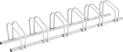 Produktbild von Fahrradständer für 6 Räder Mehrfachständer Stahl Bodenständer Aufstellständer Silber
