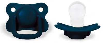 Immagine prodotto di Confezione da 2 ciucci anatomici in silicone 6M+ Tin - 6+ - Blu scuro | by Filibabba