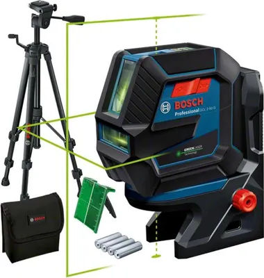 Produktbild von Bosch Professional Laser Level GCL 2-50 G (grüner Laser, Innenbereich, Halter RM 10, Stativ BT 150, Reichweite: bis zu 15 m, 4x AA-Batterien, im Karton)