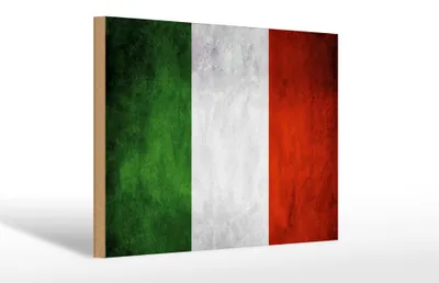 Produktbild von Holzschild Flagge Italien, 30x20 cm, Holzschilder Fahne Nationalität