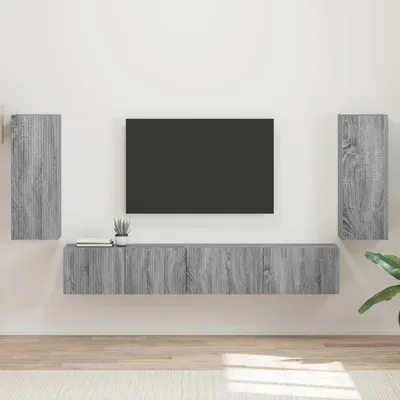 Immagine prodotto di Maison Exclusive - Set di mobili TV 4 pezzi in legno Sonoma grigio