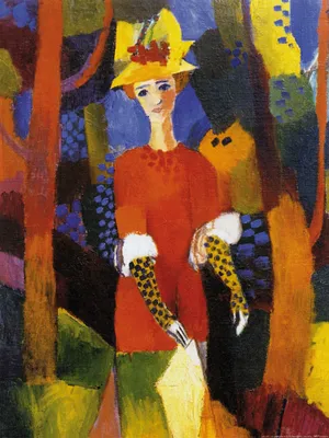 Obrázek produktu pro August Macke Art Print Obraz - Žena v parku, 1914 (80 x 60 cm)