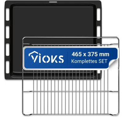 Produktbild von VIOKS Backblech Grillrost Set passend wie Bosch 00662999 00574876 für Backofen Herd