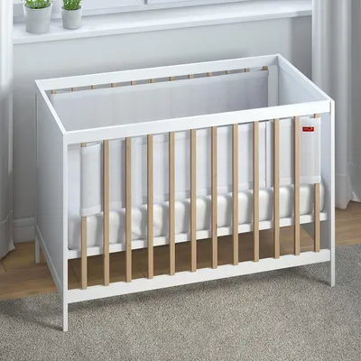 Imagen del producto de Protectores para cuna para bebé, fabricados con una doble capa de malla transpirable, de doble cara, con dimensiones de 120x60 cm, diseñados para cunas de bebé