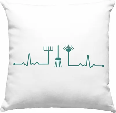 Produktbild von Trendation - Herzschlag Gärtner Deko-Kissen mit Füllung 40x40 mit Spruch Garten Hobbygärtner Geschenk Lustig Gärtnerin Geschenkidee (Blau)