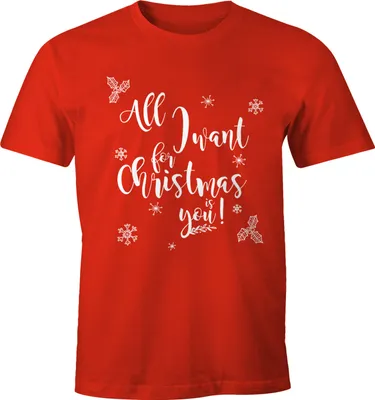 Produktbild von Herren T-Shirt für Weihnachten All I want for Christmas is you Moonworks®  XL
