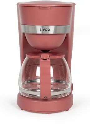 Image de Cafetière électrique LIVOO DOD200RC, 1.25 L, 10-12 tasses, 750 W, Rouge Chili