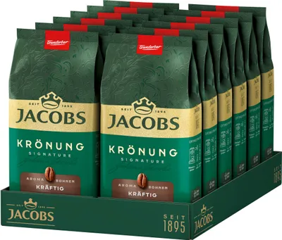 Produktbild von JACOBS Kaffeebohnen Krönung Aroma-Bohne kräftig ganze Kaffee Bohnen 12 x 500g