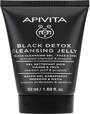 Produktbild von APIVITA Black Cleansing Gel Face & Eyes mit Propolis und Aktivkohle 50ml