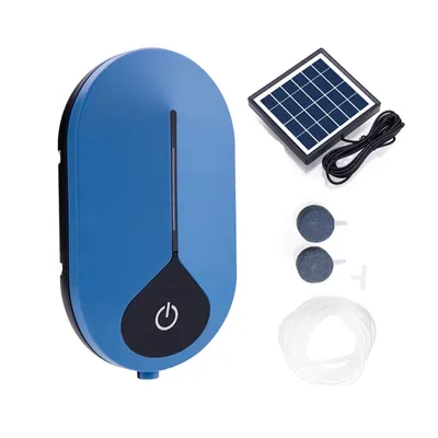 Produktbild von Solar-Wasserpumpen-Set,Tragbare Belüfterpumpe, Luftschläuchen und Sprudelsteinen, für sonnenbetriebene Springbrunnen, Teiche, Hydrokulturgärten