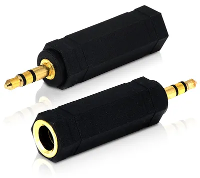 Productafbeelding van 3,5 mm naar 6,35 mm Stereo Audio Jack Adapter, 2 Stuks, Verguld