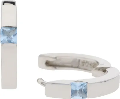 Produktbild von Creolen Silber 925 Zirkonia hellblau JL10-06-2556 JuwelmaLux
