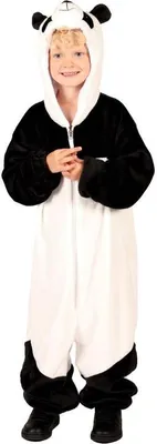 Produktbild von T4343/T4344/T4345-140 schwarz-weiß Panda Overall Baby Kinder Gr.140 Körpergröße ca.140 cm