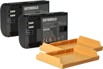 Produktbild von EXTENSILO 2x Akku kompatibel mit Canon EOS 60D, 5D Mark III, 5D Mark IV, 6D, 60Da, 5DS, 5DS R, 70D, 6D Mark II, 5D Mark II Kamera (2040 mAh, 7,2 V, Li-Ion)