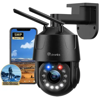 Imagen del producto de Cámara exterior - Wi-Fi - 5 MP, zoom 30x - Visión nocturna de 150 metros - Color