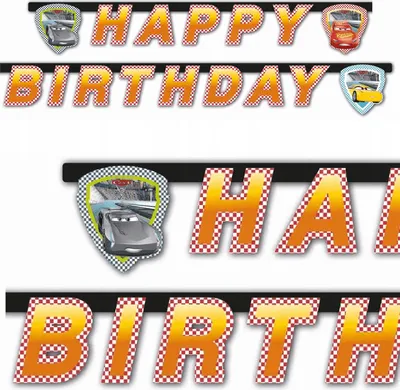 Image de Bannière d'anniversaire "Cars 3 - La folie des amis bleus" - Surprenez votre petit avec une décoration inoubliable pour sa fête d'anniversaire