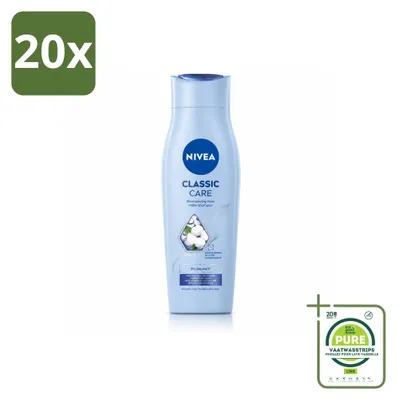 Productafbeelding van 20 x NIVEA Classic Care Shampoo - 250 ml - Grote verpakking - 20 stuks