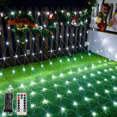 Lichtnetz außen weiß 3x2 m, 200 LEDs, für Dekoration