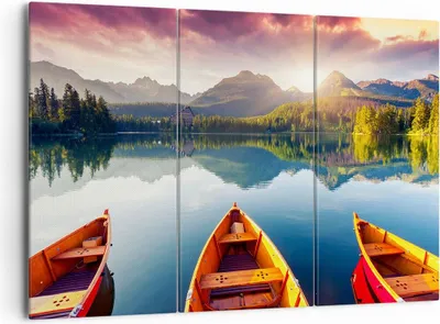 Produktbild von Bild auf Leinwand - Leinwandbild - See Natur - 165x110cm - Wand Bild - Wanddeko - Wandbilder - Leinwanddruck - Bilder - Kunstdruck - Wanddekoration - Leinwand bilder - Wandkunst - CE165x110-3579