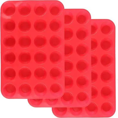 Produktbild von Famanu Mini Muffinform 33 x 22 cm - Set mit 3 Stück - Silikon - Antihaftbeschichtung