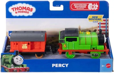 Produktbild von Fisher-Price Thomas & seine Freunde von Batteriebetriebener Zug, Batteriebetriebene Spielzeuglok Percy und Postwagen, Zug, 3 Jahr(e), AAA, Kunststoff, Grün, Rot