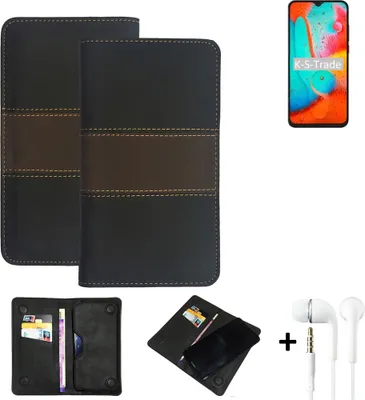 Produktbild von K-S-Trade Handyhülle + Kopfhörer kompatibel mit Coolpad 26 Tibetan Peak Edition Schutzhülle Walletcase Bookstyle Tasche Schutz Case Hülle Wallet