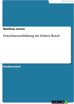 Produktbild von Erwachsenenbildung im Dritten Reich