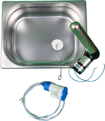 Produktbild von Spülbecken + Wasserhahn + Ablauf + Tauchpumpe Camping Spüle Waschbecken – 4-tlg.