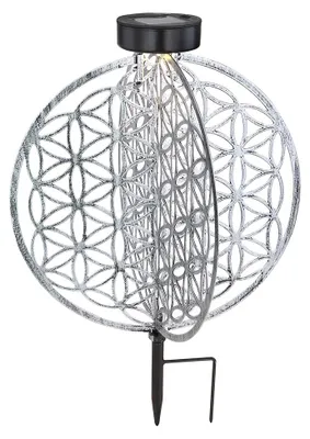 Produktbild von LED Solarleuchte, Lebensblume, silber-antik, rund, H 41 cm