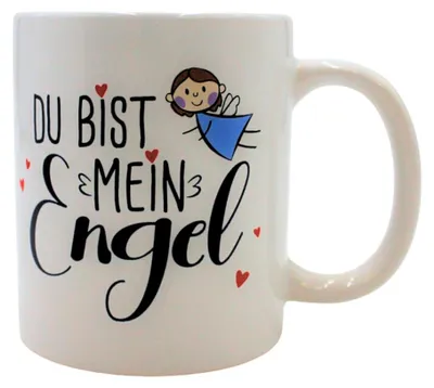 Kaffeebecher aus Keramik, Du bist mein Engel, 300 ml, Geschenkbox