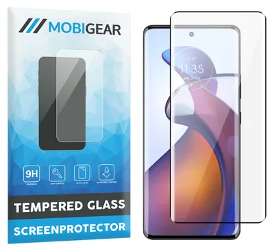 Produktbild von Mobigear Premium Displayschutzfolie für Motorola Edge 30 Fusion, gehärtetes Glas, Displayschutz - kompatibel mit Hüllen, schwarz