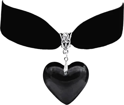 Produktbild von Gothic Herz Choker Halskette Schwarzer Samt Choker Verstellbare Länge Galvanisiert Symbol der Liebe Vintage Weihnachts Halsschmuck Geschenk für Frauen