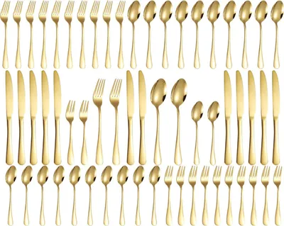 60-teiliges Besteckset für 12 Personen, gold matt, spülmaschinengeeignet