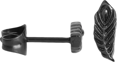 Produktbild von Chirurgenstahl Ohrstecker Feder in schwarz