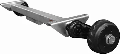 Produktbild von KNOTT VGB13-M Achse gebremst 1350 kg Anhänger Autotransporter 1300 mm Auflage 1770 mm Spurmaß 5x112 Radanschluss verzinkt wartungsfrei stabil
