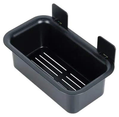 Zdjęcie produktu dla Półka pod prysznic - montaż na ścianie - samoprzylepna - jednopółkowa - 23,5 x 13,5 x 11,5 cm - czarna