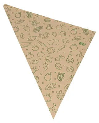 Produktbild von Spitztüten, Kraftpapier 52,5 cm x 37 cm x 37 cm braun "Fruits & Vegs" Füllinhalt 1500 g