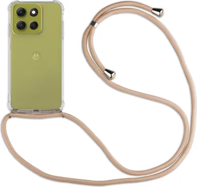 Produktbild von Handykett für Motorola Moto G86 5G Hülle mit Kordel Handyhülle mit Band in Beige / Braun