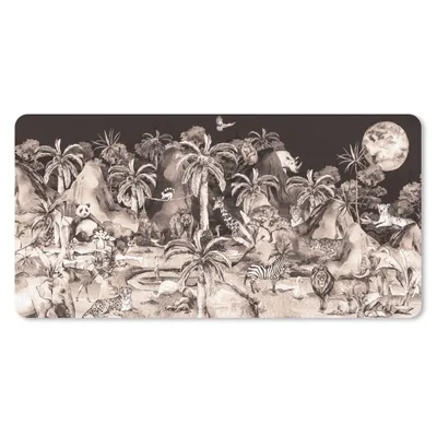 Produktbild von MuchoWow® Schreibtischunterlage Dschungel - Tiere - Kinder - Bäume - Pflanzen 80x40 cm - XXL Mauspad - Gaming Mauspad