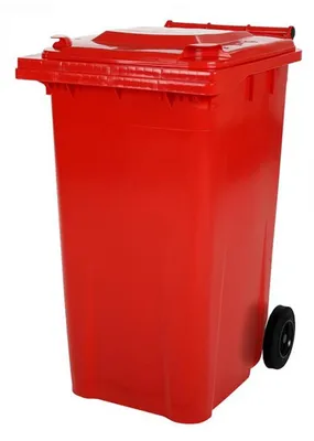 Image de Conteneur de recyclage pour deux roues, 80 litres, de couleur rouge