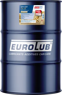 A large blue barrel of motor oil.