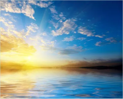 Produktbild von Wallario Poster - Sonnenuntergang über dem Meer I, Kunstdruck Größe: 40 x 50 cm