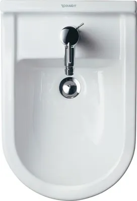 Produktbild von Duravit Stand-Bidet Starck 3 37x56cm, m HL, ÜL, Hahnlochbank, weiß