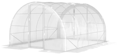 Produktbild von 4 x 3 x 2 m (12 m2) Tunnelgew?chshaus mit 2 Flš¹geltš¹ren und 150 g/m2 PE-Folie fš¹r Gemš¹se, Pflanzen und Blumen.