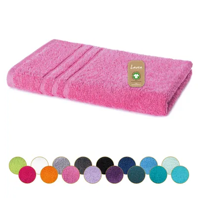 Produktbild von Lavea® Handtücher 50x100 cm, Frottierserie Bali, 100% Baumwolle, saugstark, weich, Set, waschbar, trocknergeeignet, Gästehandtücher - Koralle