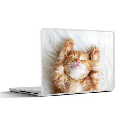 Produktbild von MuchoWow® Laptop Aufkleber Sticker Cover Katze - Rot - Haustiere - Kätzchen 32.5x23.5 cm - Sticker für Laptop - Selbstklebend