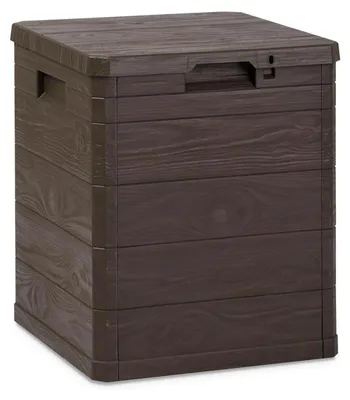Imagen del producto de Caja de almacenamiento Toomax Woodys, 90 litros, de plástico, color marrón, modelo Z0173R0--3500