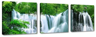 Produktbild von 4212 Wasserfall Leinwandbild 3-teilig 150x50 cm
